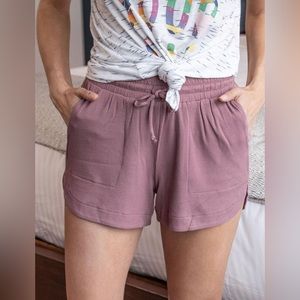 WAFFLE LOUNGE SHORTS- MAUVE-  NWT